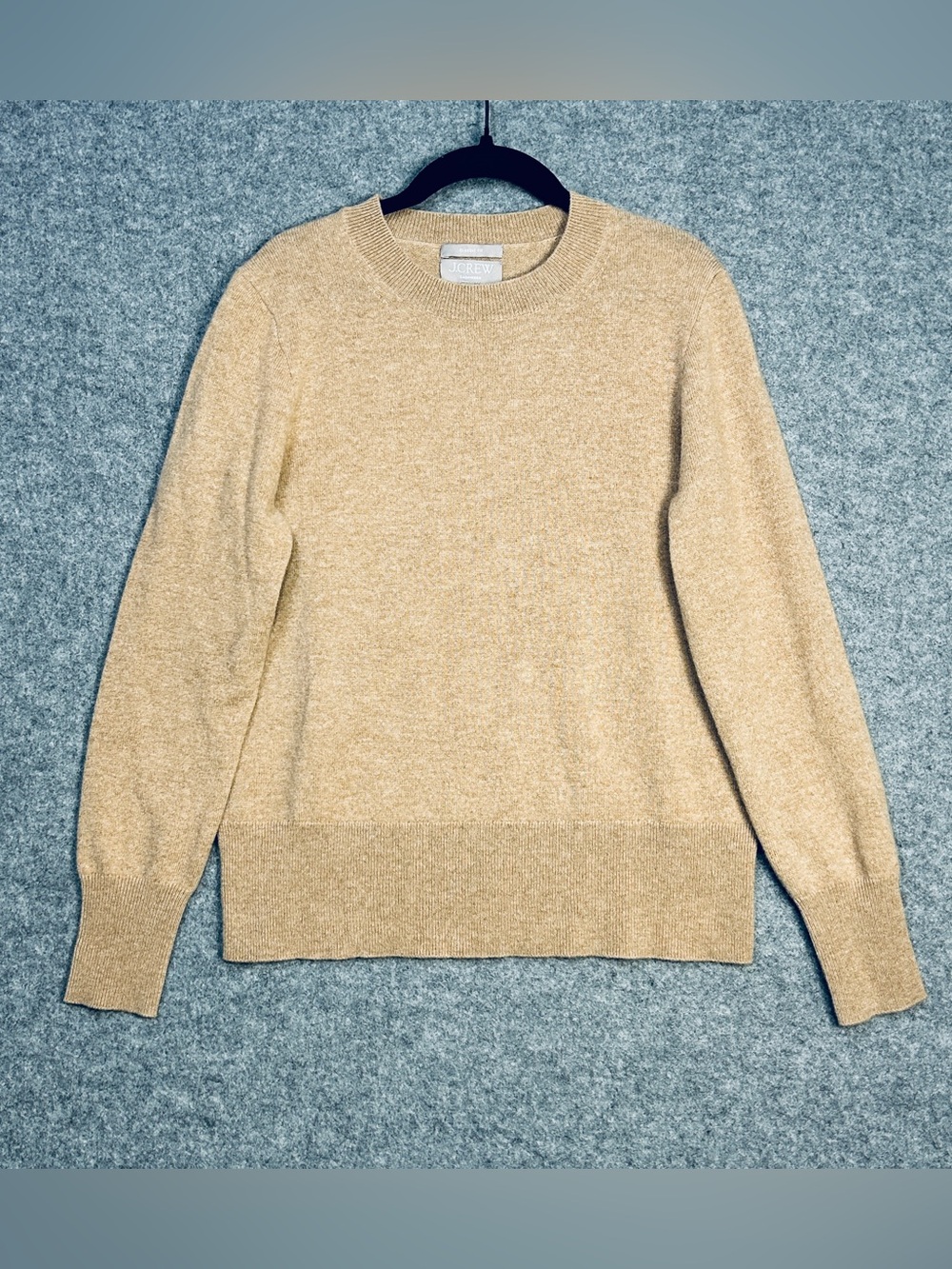J. Crew S Crewneck Camel 100% Cashmere Sweater Preppy, Quiet Luxury, Classic